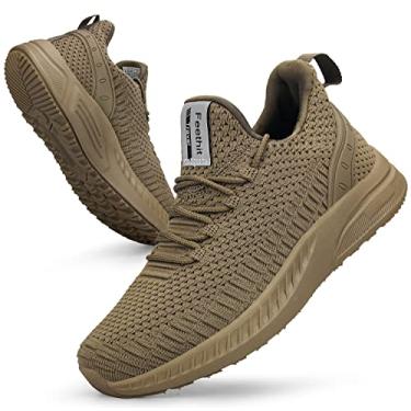 Imagem de Feethit Tênis de corrida feminino, leve, casual, para viagem, academia, trabalho, garçonete, enfermeira, Caqui, 34