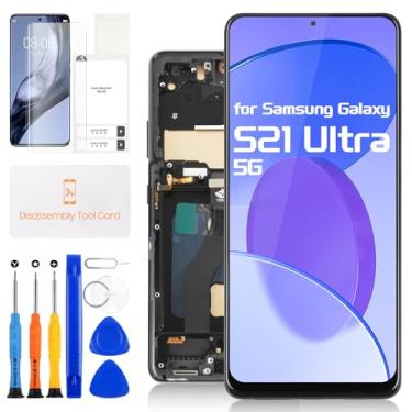 Imagem de Substituição de tela para Samsung Galaxy S21 Ultra 5G - para tela LCD Galaxy S21 Ultra 5G SM-G998B G998U G998N para Samsung S21 Ultra 5G LCD Touch Screen Digitalizador Montagem de vidro com moldura