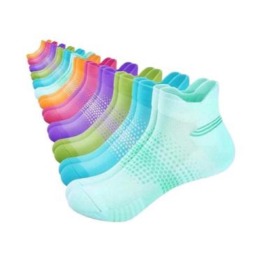 Imagem de Meias Esportivas Femininas Acolchoadas Para Tornozelo, 6/12 Pares, Res
