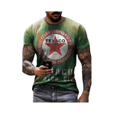 Imagem de Camiseta Masculina Retro Com Estampa 3D De Motocicleta, Moda De Rua, T