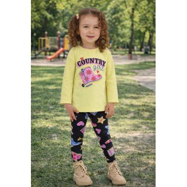 Imagem de Conjunto Meia Estação Blusa Malha Calça Legging Malwee kids, Modelo 01