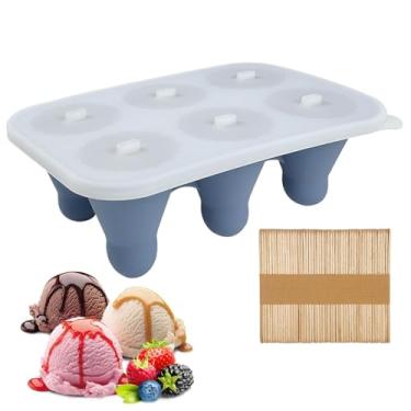 Imagem de Moldes de picolé para congelador | Moldes de sorvete reutilizáveis em forma de badminton | Bandeja de , suprimentos de de de silicone, máquina de sorvete caseira exclusiva com 6 grades