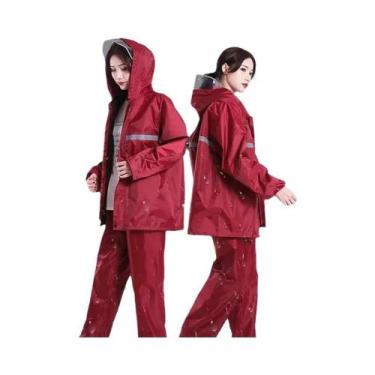 Imagem de Capa De Chuva Refletiva Impermeável Para Motociclistas Adultos, Traje 