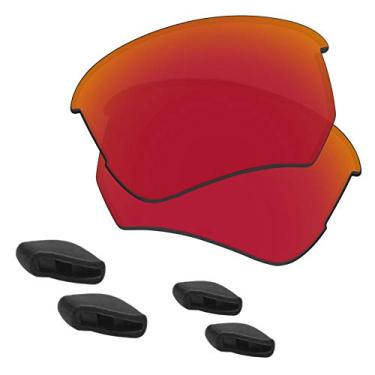 Imagem de Predrox Lentes vermelhas espelhadas Flak Beta e peças de nariz de substituição para óculos de sol Oakley OO9363 Polarizado