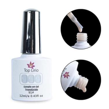 Imagem de Esmalte em Gel Top Lírio Nude Translúcido Unhas LED UV 12ml Unha de Ge