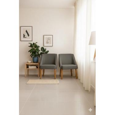 Imagem de Kit 02 Cadeira Decorativa Liz Suede Grafite para Sala salão recepção .