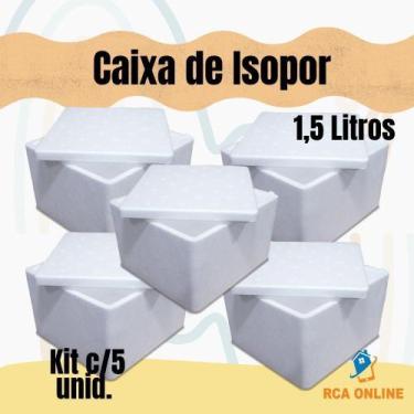 Imagem de Caixas De Isopor Eps 1,5 Litros 5 Unid Medicamentos Sorvetes - Mundi E