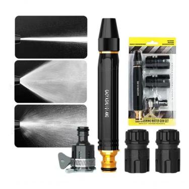 Imagem de Bico Alta Pressão Jato Mangueira água Kit 4 Pçs Lava Carro