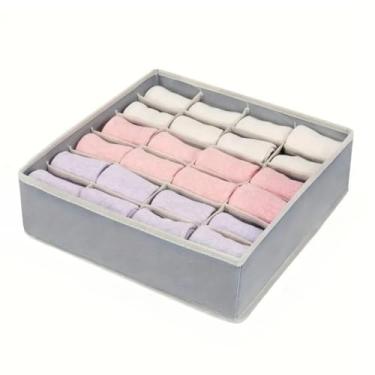 Imagem de Organizador de gaveta de roupa íntima com 24 células, organizador dobrável de tecido para organizadores de armário e caixas de armazenamento