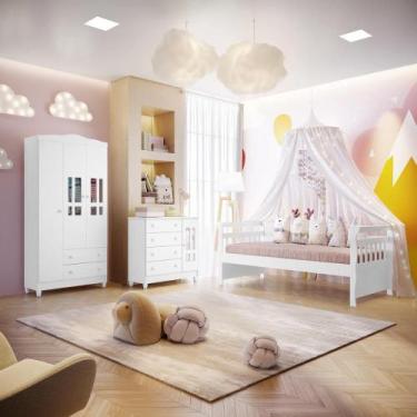 Imagem de Quarto Infantil Ariel Completo Cama da Babá Júlia Guarda Roupa 3 Porta