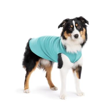 Imagem de Jaqueta de lã elástica Goldpaw para cães médios – Suéter quente e super macio – Colete para animais de estimação para outono e inverno – Roupas caninas feitas nos EUA – Lavável na máquina – Turquesa