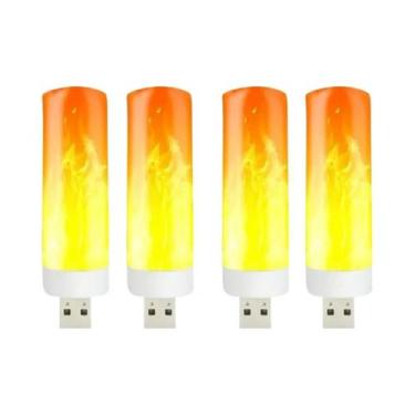 Imagem de Lâmpada LED USB Com Efeito De Chama Dinâmica, Lâmpada De Decoração Par