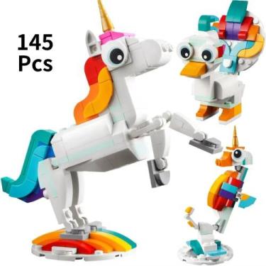 Imagem de Blocos de Montar Unicórnio 145 Peças  Brinquedo Criativo para Crianças
