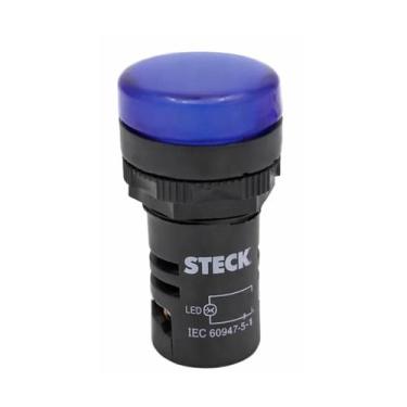 Imagem de Sinaleiro LED 22,5mm Steck 220V Luminoso Azul SLDS2204