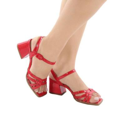 Imagem de Sandália feminina salto bloco baixo tendencia 2025 confort - VALLE SHO