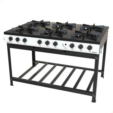 Imagem de Fogão Industrial Venâncio A Gás Glp Bravo 6 Bocas Branco Br6bbr
