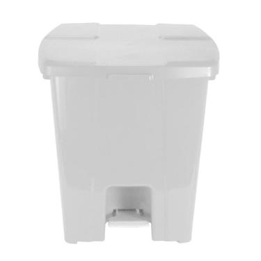 Imagem de Lixeira Plástico Quadrado com Pedal de 30 Litros Branco P30b Jsn Cesto Plástico Quadrado com Ped