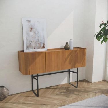Imagem de Aparador De Sala Estilo Industrial Com Bordas Curvas Nature