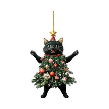 Imagem de Pingentes De Gato Fofo Para Árvore De Natal, Enfeites Pendurados Para 