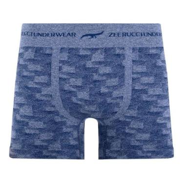 Imagem de Cueca Boxer Mescla Jacquard Sem Costura Cobalto Zee Rucci, GG