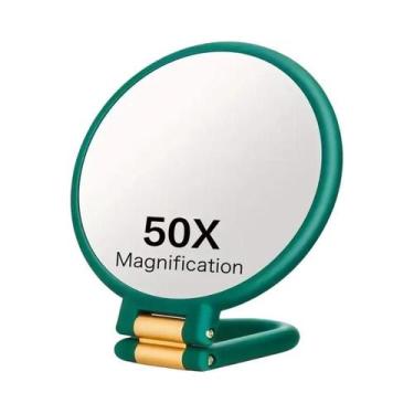 Imagem de Espelho De Maquiagem Portátil Dobrável Com Aumento De 50X, Dupla Face,