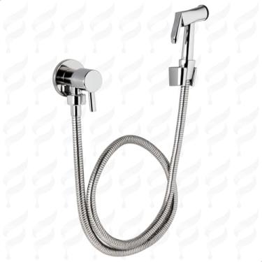 Imagem de Ducha Higiênica Redonda Inox Banheiro Chuveirinho Higienico Aço Cromado — Mangueira 1,2...
