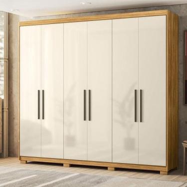 Imagem de Guarda Roupa Casal Ambiente Venice 62780pe Cinamon Touch Off White Com Pés - Demóbile