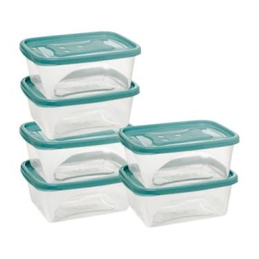 Imagem de 6 Potes Comida Retangular 750ml Potinho Marmita Geladeira - - Jaguar U