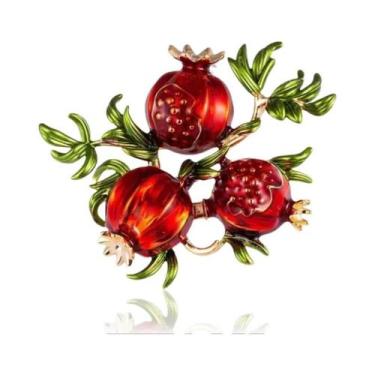 Imagem de Broche De Rosa Com Strass Vermelho Para Mulheres, Elegantes Pins De Fl