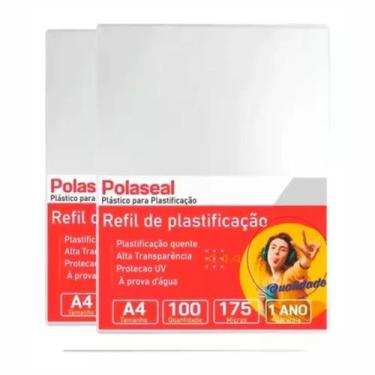 Imagem de Polaseal a4 200un plástico para plastificação 0,07 175mic - Cassmar 
