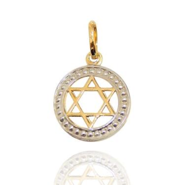 Imagem de Pingente Estrela de Davi Em Ouro 18k Mini 2 Cores 11mm - AGAPRIME JOIA