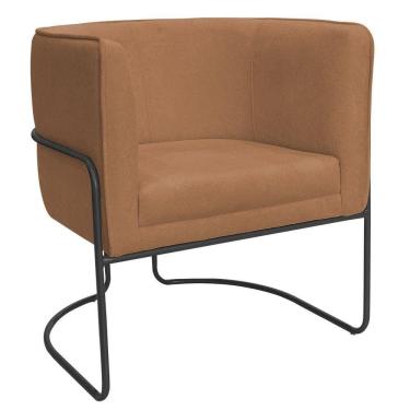 Imagem de Poltrona Decorativa Betina Base Aço Preto Bouclé Terracota - Nexta Casa
