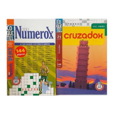 Imagem de Kit 2 Livros Coquetel Cruzadox E Coquetel Numerox 144 páginas cada - E