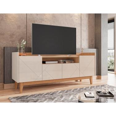 Imagem de Rack Adria 1.60 Off White/Noce - Casa D Móveis (MADEIRA MADEIRA É OUTRA COR)