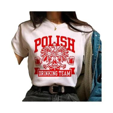 Imagem de Polski polski polski polka dot t-shirt, unisex manga curta top, presen