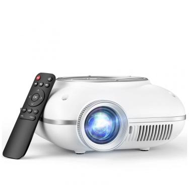 Imagem de Mini Projetor HOMPOW Branco Bluetooth 1080P Portátil 720P Nativo