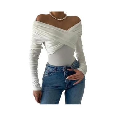 Imagem de Macacão Feminino Elegante De Manga Longa Em Tricô Com Corset E Costas 