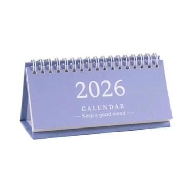 Imagem de Mini Calendário De Mesa Em Inglês 2026 Portátil Artesanal Estilo Simpl