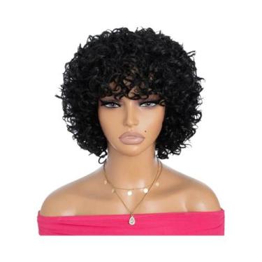 Imagem de Peruca De Cabelo Humano Cacheado Curto De 8 Polegadas Para Mulheres Ne