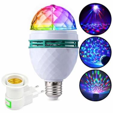 Imagem de Lâmpada LED RGB Disco Rotativa Festa Balada Luz Colorida Palco Entrega
