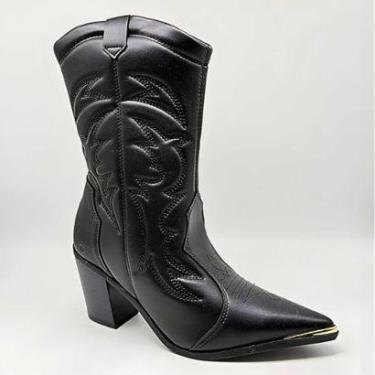 Imagem de Bota Feminina Vizzano Western Cano Médio Estilo Conforto 3113.101-Feminino