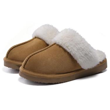 Imagem de Chinelos Litfun Fuzzy Memory Foam Fluffy Winter, castanhos para mulher