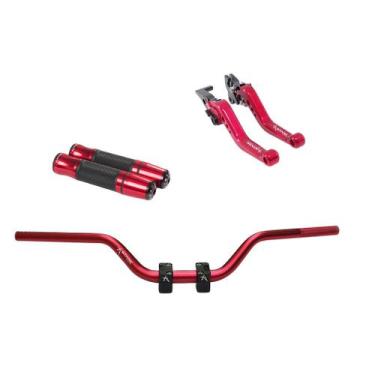 Imagem de Kit Manete Manopla Guidão Adaptador Twister Titan Fan Start - NoBrand,