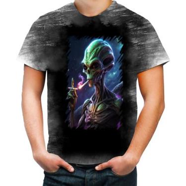 Imagem de Camiseta Desgaste Alien ET Fumando Alienígena 1 - Kasubeck Store®, Bab