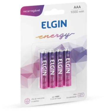 Imagem de Pilha Recarregável Elgin 82171Ni-MH AAA-1000mAh, Blister Com 4 Unidades