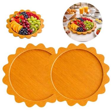Imagem de 2 Bandejas Prato Redonda Ondulada Decorativa de Mesa 23,5cm - Freecom