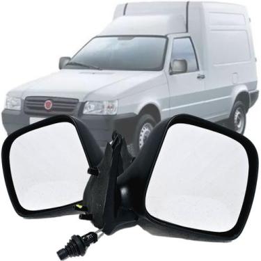 Imagem de Par Kit Retrovisor Espelho Fiat Fiorino 98 2000 2002 2004 2006 2008 20
