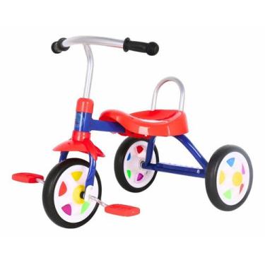 Imagem de Triciclo Infantil Com Pedal Azul Estrutura Resistente Seguro Confortáv