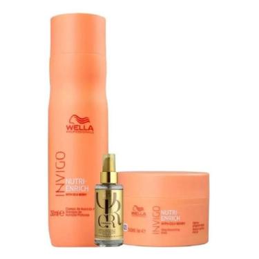 Imagem de Kit Wella Nutrienrich Shampoo+Máscara+Oil Reflections 30ml