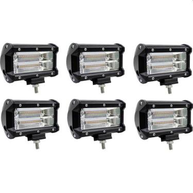 Imagem de KIT de 6 Farol de milha 72W Lâmpada LED para Caminhão Trator Jipe Pick